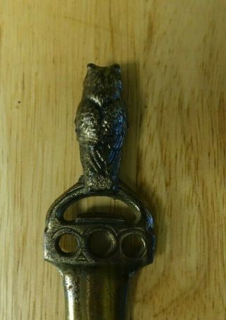 Antique Vintage figural bronze letter opener OWL Shaped Very Unique 8 