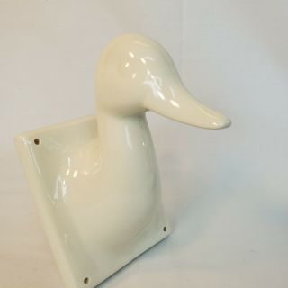 Vintage Ceramic Duck Goose Head Towel Apron Wall Hanger Holder Hook Farmhouse 2