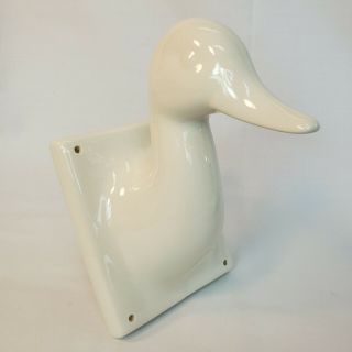 Vintage Ceramic Duck Goose Head Towel Apron Wall Hanger Holder Hook Farmhouse 3
