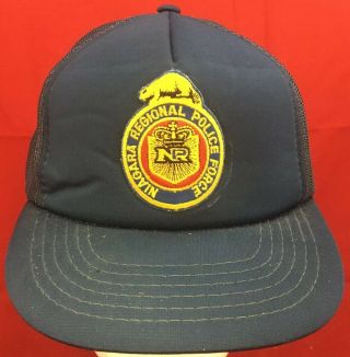 Vintage 1980’s Niagara Regional Police Force Blue Snapback Mesh Trucker Hat