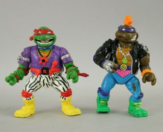 Vintage 1991 Playmates Tmnt Heavy Metal Raph Raphael & Punker Don Donatello
