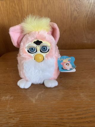 Vintage 1999 Furby Babies Pink Yellow Hair Tiger Electronics Toy With Tag Read