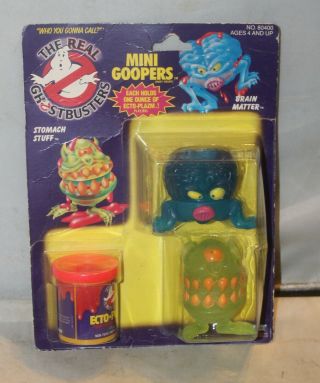 Vtg The Real Ghostbusters Mini Goopers Stomach Stuff Brain Matter Figures Kenner