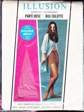 Vintage Pantyhose - Sexy Brunette Long Haired Model Wearing A Negligee - Illusion