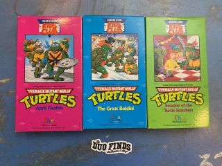 3 Teenage Mutant Ninja Turtles Vintage Burger King Kids Club Tmnt Vhs Fhe Tapes