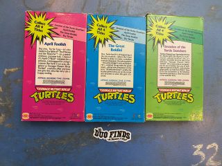 3 Teenage Mutant Ninja Turtles Vintage Burger King Kids Club TMNT VHS FHE Tapes 2