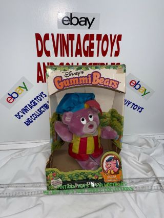 Vintage 1985 Gummi Bears Cubbi Purple Plush Fisher Price 13 " Disney