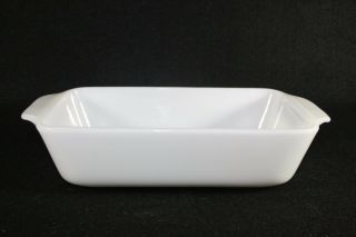 Vintage Oven Proof Milk Glass Loaf Casserole Pan White 11 X 5.  5 In