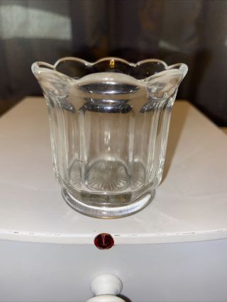 Eapg Vintage/antique Toothpick Holder Clear Glass Scalloped Edge Old Wavy