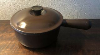 Vintage Cousances Le Creuset France Cast Iron Brown Lidded Enamel Sauce Pot 16