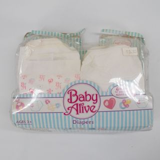 Vintage Baby Alive 2006 Plastic Diapers Hasbro Pack Of 6