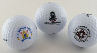 Vintage Logo Golf Ball (qty.  3) U.  S.  Senior Open 1995,  2011 And 2013