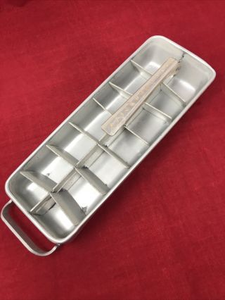 Vintage Frigidaire Quickube Aluminum 14 Ice Cube Metal Tray With Handle