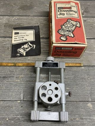 Vintage Craftsman Crown Logo Doweling Jig With Revolving Turret And Box