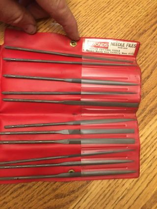 Vintage 11 Simonds Cutting Tools Swiss Made Needle Files & Pouch Usa