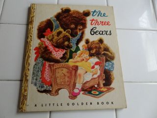 The Three Bears,  A Little Golden Book,  1948 (vintage Brown Binding; Children 
