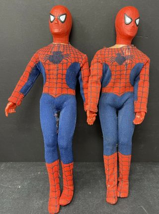 2 Vintage 1978 Mego Spiderman 12” Large Action Figure