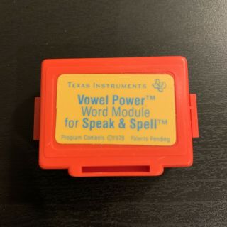 1978 Vintage Texas Instruments Vowel Power Word Module For Speak & Spell