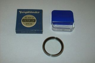 Vintage Voigtlander 317/32 32mm Uv Metal Push On Filter Made In Germany