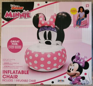 Disney Junior Minnie Mouse Inflatable Chair Furniture Kids Ages 3 - 7