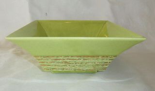 Mid Century Vintage Ceramic Pottery Planter Bowl Lime Green Gold California