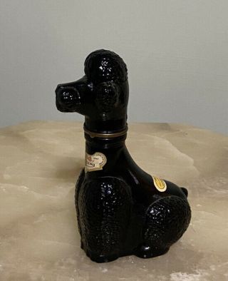 Vntg Black Art Glass Poodle Dog Decanter Tall 15 " Italian Gori Bar Decor Empty