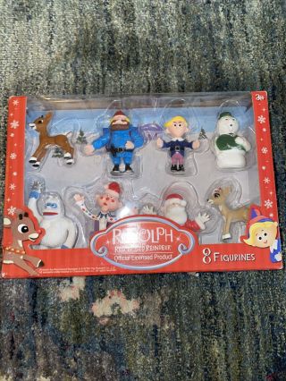 Rudolph The Red - Nosed Reindeer Figurines From The Classic Movie,  Set Of 8
