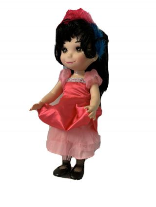 Disney Pixar Beautil Doll 16” In Pink Dress Black Hair & Shoes Singing E91