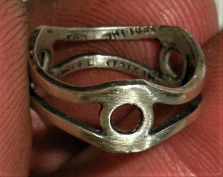 Vintage C.  1950s - 60s Mid Century Modern Taxco Mexican Sterling Silver Ring Vafo