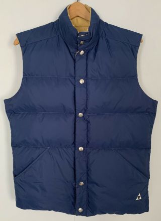 Vintage Gerry G Vest Reversible Down Filled Mens Medium Blue Yellow Snap Buttons