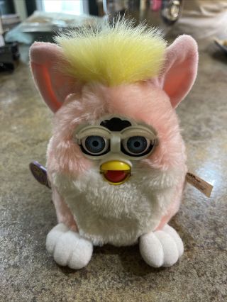 Furby Babies 1999 Pink Yellow Hair Tiger Electronics Vtg With Tags