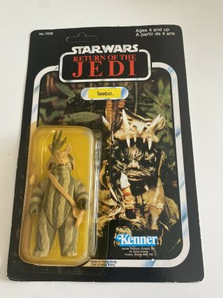 Vintage Star Wars Rotj 77 Back Moc Carded Kenner Canada Teebo Unpunched Rare
