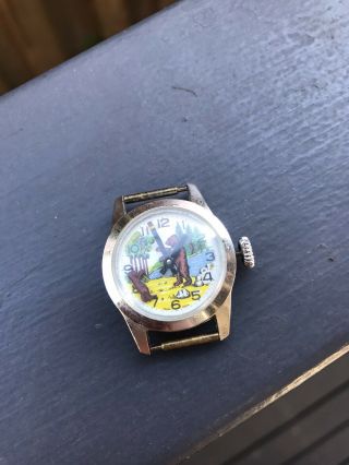 Very Rare And Unusual Vintage Burgana Swiss Novelty Wristwatch