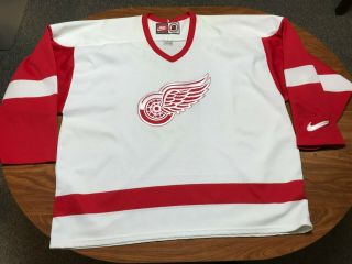 Mens Vintage Nike Authentic Detroit Red Wings Nhl Sewn Hockey Jersey Size 2xl