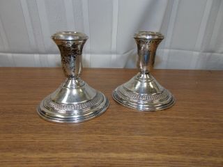 Vintage Amc Weighted Sterling Candle Holders Candlesticks