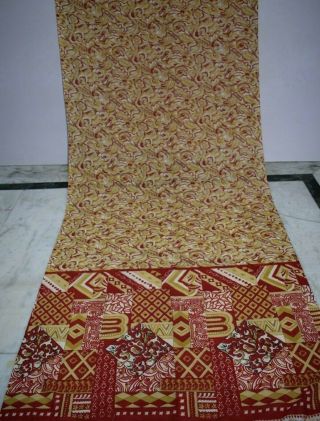 Vintage Designer Indian Pajali Print Multi - Color Silk Saree Sari Craft Fabric