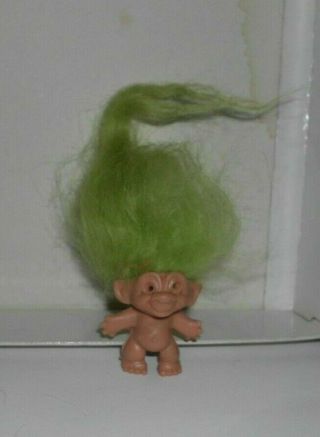 Vintage 1964 S.  H.  E.  Troll Pencil Topper Green Hair With Missing Eyes 1 1/2 " She