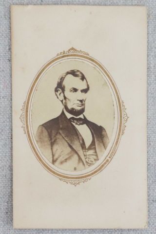 Antique Civil War Era Cdv Portrait Photograph President Abraham Lincoln