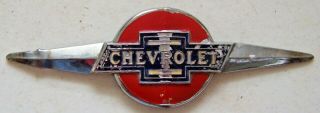 Vintage Chrome Chevrolet Chevy Grill Hood Emblem Ornament Badge Logo