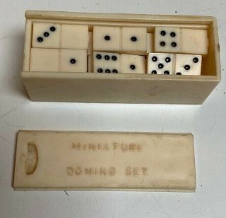 Vintage 1950s Miniature Domino Set Shackman Ny Made In Hong Kong