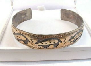 Randall Begay Vintage Navajo Sterling Silver & Gold Filled Cuff Bracelet