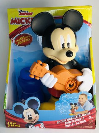 Disney Junior Mickey Mouse With Guitar Action Bubble Blower Machine Nib Freeship