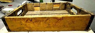 Vintage Coca - Cola Crate Wooden 24 Bottle Crate Yellow & Red Salem,  Or 1949? Guc