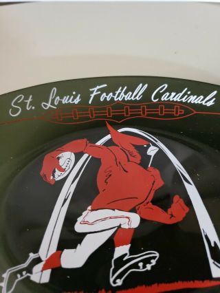 Vintage St.  Louis Cardinals Football Glass Plate 2