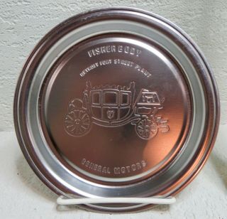 Vintage General Motors Fisher Body Detroit Fort Street Plant Metal Plaque Tray