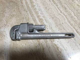 Vintage Schick 10 " Alumium Pipe Wrench Hardened Jaws Made In Usa