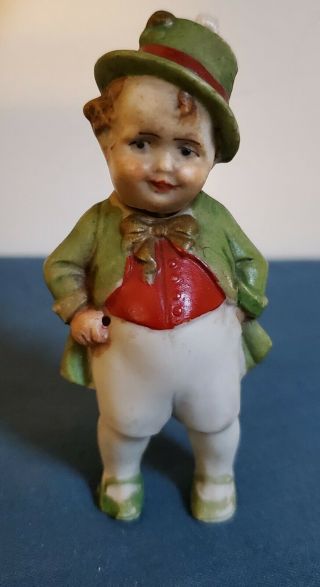 Vintage/antique German All Bisque Boy Nodder Doll 3 "