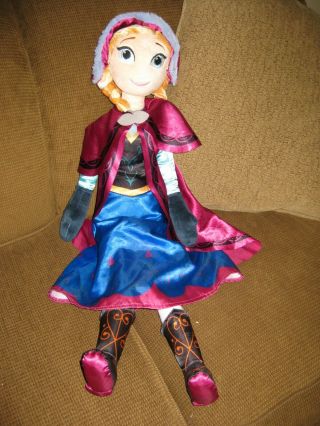 Disney Frozen Anna Stuffed Plush Princess Ragdoll Doll Large 28” Tall 2ft,