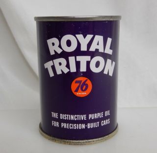 Royal Triton Purple 76 Motor Oil,  Vintage Advertising Coin Bank Tin Can - 83716