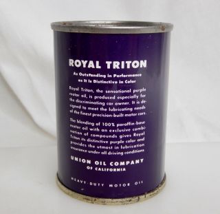 Royal Triton Purple 76 Motor Oil,  Vintage Advertising Coin Bank Tin Can - 83716 3
